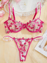Load image into Gallery viewer, Floral Embroidery Lingerie Set - Delicate Mesh Bra and High-Waisted Panty for Maximum Ventilation and Comfort - Shop &amp; Buy
