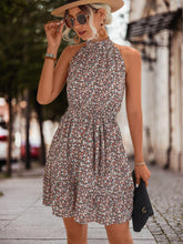 Load image into Gallery viewer, Floral Frill Trim Keyhole Sleeveless Dress - Shop &amp; Buy
