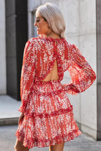 Load image into Gallery viewer, Floral Frill Trim Plunge Flounce Sleeve Dress - Shop &amp; Buy