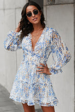 Load image into Gallery viewer, Floral Frill Trim Plunge Flounce Sleeve Dress - Shop &amp; Buy