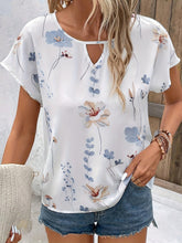 Load image into Gallery viewer, Floral Print Cut Out Blouse, Casual Batwing Sleeve Top For Spring &amp; Summer, Women&#39;s Clothing - Shop &amp; Buy
