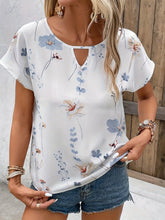 Load image into Gallery viewer, Floral Print Cut Out Blouse, Casual Batwing Sleeve Top For Spring &amp; Summer, Women&#39;s Clothing - Shop &amp; Buy
