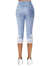 Load image into Gallery viewer, Floral Print Leggings - Faux Pocket Detailing, Stretchy Waistband, Premium Faux Denim Fabric, Slim-Fit Silhouette - Shop &amp; Buy
