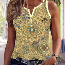 Load image into Gallery viewer, Floral Print Notched Neck Tank Top, Casual Sleeveless Tank Top For Summer, Women Clothing - Shop &amp; Buy
