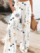 Load image into Gallery viewer, Floral Print Wide Leg Pants - Comfortable Shirred Waist - Elegant Flowy Style for Spring/Fall - Shop &amp; Buy
