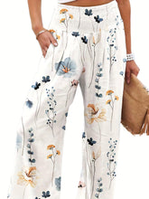 Load image into Gallery viewer, Floral Print Wide Leg Pants - Comfortable Shirred Waist - Elegant Flowy Style for Spring/Fall - Shop &amp; Buy
