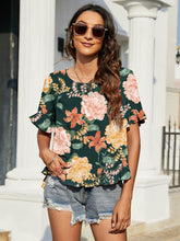 Load image into Gallery viewer, Floral Ruffled Flounce Sleeve Blouse - Shop &amp; Buy
