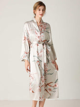 Load image into Gallery viewer, Floral Tie Waist Long Sleeve Robe - Shop &amp; Buy
