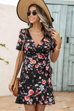 Load image into Gallery viewer, Floral Tied Ruffle Hem Surplice Dress - Shop &amp; Buy
