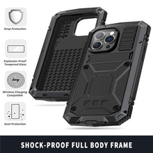 Load image into Gallery viewer, for iPhone 14 13 12 Pro Max Mini 11 Pro Max Case Full-Body Rugged Armor Shockproof Protective Kickstand Aluminum Metal Cover - Shop &amp; Buy
