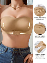 Load image into Gallery viewer, Front Buckle Strapless Bra, Wireless Non Padded Bandeau Bra, Womens Lingerie &amp; Underwear - Shop &amp; Buy
