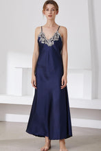 Load image into Gallery viewer, Full Size Lace Trim V-Neck Spaghetti Strap Satin Night Dress - Shop &amp; Buy