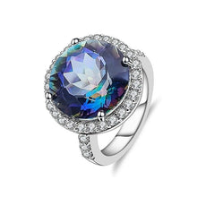 Load image into Gallery viewer, Gem&#39;s Balle 13.0Ct Natural Blueish Mystic Quartz 925 sterling silver Cocktail Rings Fine Jewelry For Women Wedding Engagement - Shop &amp; Buy