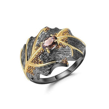 Load image into Gallery viewer, GEM&#39;S BALLET 0.75Ct Natural Smoky Quartz 925 Sterling Silver Handmade Rings for Women Bijoux Georgia O&#39;keeffe Leaf Ring NEW - Shop &amp; Buy