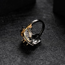 Load image into Gallery viewer, GEM&#39;S BALLET 0.75Ct Natural Smoky Quartz 925 Sterling Silver Handmade Rings for Women Bijoux Georgia O&#39;keeffe Leaf Ring NEW - Shop &amp; Buy
