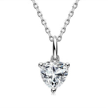 Load image into Gallery viewer, GEM&#39;S BALLET 1.0 ct Brilliant Heart Cut Moissanite VVS1 D Solitaire Pendant Necklace With 18&quot; Chain Solid 925 Sterling Silver - Shop &amp; Buy
