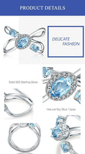 Load image into Gallery viewer, Gem&#39;s Ballet 1.04Ct Round Natural Sky Blue Topaz Gemstone Finger ing For Women Wedding 925 Sterling Silver Fashion Fine Jewelry - Shop &amp; Buy
