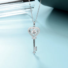 Load image into Gallery viewer, GEM&#39;S BALLET 1.0Ct D Color Moissanite Diamond Key Pendant Necklace with Moissanite Stone 925 Sterling Silver Jewelry - Shop &amp; Buy