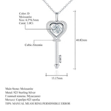 Load image into Gallery viewer, GEM&#39;S BALLET 1.0Ct D Color Moissanite Diamond Key Pendant Necklace with Moissanite Stone 925 Sterling Silver Jewelry - Shop &amp; Buy

