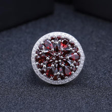 Load image into Gallery viewer, GEM&#39;S BALLET 11.65Ct Natural Red Garnet Earrings Cocktail Ring Set 925 Sterling Silver Gemstone Vintage Jewelry Set For Women - Shop &amp; Buy