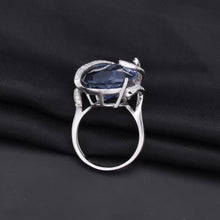 Load image into Gallery viewer, GEM&#39;S BALLET 17.8Ct Natural Iolite Blue Mystic Quartz Gemstone Rings 925 Sterling Silver Cocktail Ring for Women Fine Jewelry - Shop &amp; Buy
