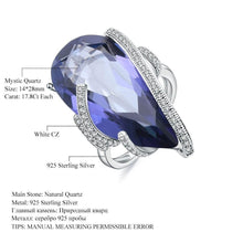 Load image into Gallery viewer, GEM&#39;S BALLET 17.8Ct Natural Iolite Blue Mystic Quartz Gemstone Rings 925 Sterling Silver Cocktail Ring for Women Fine Jewelry - Shop &amp; Buy
