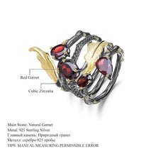 Load image into Gallery viewer, GEM&#39;S BALLET 2.75Ct Natural Red Garnet Gemstone Finger Ring 925 Sterling Sliver Vintage Gothic Rings For Women Fine Jewelry - Shop &amp; Buy