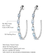 Load image into Gallery viewer, Gem&#39;s Ballet 2.94Ct Oval Natural Sky Blue Topaz Gemstone Hoop Earrings 925 Sterling Silver Fine Jewelry For Women Wedding - Shop &amp; Buy