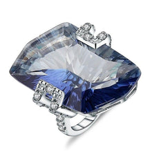 Load image into Gallery viewer, GEM&#39;S BALLET 21.20Ct Natura Iolite Blue Mystic Quartz Gemstone Cocktail Rings 925 Sterling Silver Fine Jewelry for Women - Shop &amp; Buy
