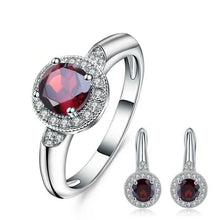 Load image into Gallery viewer, GEM&#39;S BALLET 3.15Ct Natural Red Garnet Earrings Ring Set 925 Sterling Silver Gemstone Classic Jewelry Set For Women Fine Jewelry - Shop &amp; Buy
