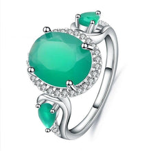 Load image into Gallery viewer, Gem&#39;s Ballet 3.73Ct Natural Green Agate Gemstone Ring Solid 925 Sterling Silver For Women Vintage Onyx Rings Fine Jewelry - Shop &amp; Buy
