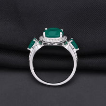 Load image into Gallery viewer, Gem&#39;s Ballet 3.73Ct Natural Green Agate Gemstone Ring Solid 925 Sterling Silver For Women Vintage Onyx Rings Fine Jewelry - Shop &amp; Buy

