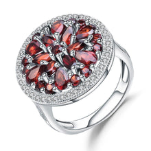Load image into Gallery viewer, GEM&#39;S BALLET 3.88Ct Round Natural Red Garnet Gemstone Ring 925 Sterling Silver Vintage Cocktail Rings for Women Fine Jewelry - Shop &amp; Buy
