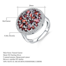 Load image into Gallery viewer, GEM&#39;S BALLET 3.88Ct Round Natural Red Garnet Gemstone Ring 925 Sterling Silver Vintage Cocktail Rings for Women Fine Jewelry - Shop &amp; Buy
