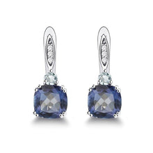 Load image into Gallery viewer, Gem&#39;s Ballet 4.44Ct Natural Iolite Blue Mystic Quartz Sky Blue Topaz Clip Earrings 925 Sterling Silver Fine Jewelry For Women - Shop &amp; Buy
