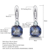 Load image into Gallery viewer, Gem&#39;s Ballet 4.44Ct Natural Iolite Blue Mystic Quartz Sky Blue Topaz Clip Earrings 925 Sterling Silver Fine Jewelry For Women - Shop &amp; Buy

