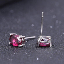 Load image into Gallery viewer, Gem&#39;s Ballet 4*6mm 1.05Ct Oval Natural Rhodolite Garnet Gemstone 925 Sterling Silver Stud Earrings Fashion Jewelry for Women - Shop &amp; Buy