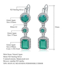 Load image into Gallery viewer, Gem&#39;s Ballet 4.96Ct Natural Green Agate Drop Earrings 925 Sterling Silver Vintage Earrings For Women Wedding Fine Jewelry - Shop &amp; Buy
