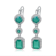 Load image into Gallery viewer, Gem&#39;s Ballet 4.96Ct Natural Green Agate Drop Earrings 925 Sterling Silver Vintage Earrings For Women Wedding Fine Jewelry - Shop &amp; Buy