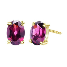 Load image into Gallery viewer, Gem&#39;s Ballet 5*7mm 2.00Ct Oval Natural Red Garnet Gemstone Stud Earrings 585 14K 10K 18K Gold 925 Silver Jewelry for Women - Shop &amp; Buy
