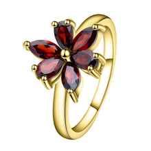 Load image into Gallery viewer, Gem&#39;s Ballet 585 14K 10K 18K Gold 925 Silver Ring Natural Garnet Rings Trendy Romantic Flower Engagement Rings For Women Party - Shop &amp; Buy
