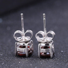 Load image into Gallery viewer, Gem&#39;s Ballet 5mm 1.28Ct Round Natural Red Garnet Gemstone Stud Earrings Genuine 925 Sterling Silver Fashion Jewelry for Women - Shop &amp; Buy
