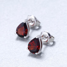 Load image into Gallery viewer, Gem&#39;s Ballet 6*8mm 2.74Ct Natural Red Garnet Gemstone Stud Earrings Genuine 925 Sterling Silver Fashion Jewelry for Women - Shop &amp; Buy