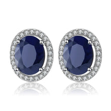 Load image into Gallery viewer, GEM&#39;S BALLET 7x9mm Natural Blue Sapphire 925 sterling silver Gemstone Stud Earrings Vintage Fine Jewelry Women Gift Fashion - Shop &amp; Buy
