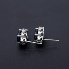 Load image into Gallery viewer, GEM&#39;S BALLET 7x9mm Natural Blue Sapphire 925 sterling silver Gemstone Stud Earrings Vintage Fine Jewelry Women Gift Fashion - Shop &amp; Buy