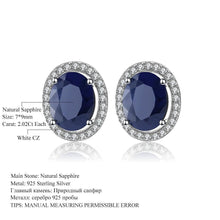 Load image into Gallery viewer, GEM&#39;S BALLET 7x9mm Natural Blue Sapphire 925 sterling silver Gemstone Stud Earrings Vintage Fine Jewelry Women Gift Fashion - Shop &amp; Buy
