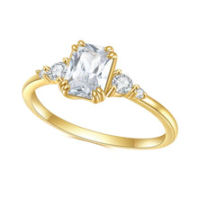 Load image into Gallery viewer, GEM&#39;S BALLET 925 Silver 585 14K 10K 18K Gold 1.0CTW Emerald Cut Moissanite With A Cluster Of Round Moissanite Engagement Rings - Shop &amp; Buy
