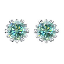 Load image into Gallery viewer, GEM&#39;S BALLET 925 Silver 585 14K 10K 18K Gold 6 Prong Round Stud Earrings 5mm Green Color Moissanite Earrings For Women Wedding - Shop &amp; Buy
