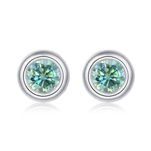 Load image into Gallery viewer, GEM&#39;S BALLET 925 Silver 585 14K 10K 18K Gold 6 Prong Round Stud Earrings 5mm Green Color Moissanite Earrings For Women Wedding - Shop &amp; Buy
