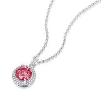 Load image into Gallery viewer, GEM&#39;S BALLET 925 Silver 585 14K Gold Pink Moissanite Jewelry 1.0Ct Round VVS Pink Moissanite Halo Pendant Necklace For Women - Shop &amp; Buy
